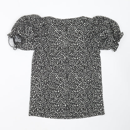 River Island Womens Black  Polyester Basic Blouse Size 6 Square Neck