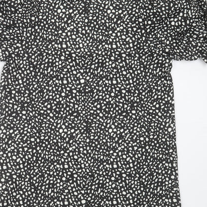 River Island Womens Black  Polyester Basic Blouse Size 6 Square Neck