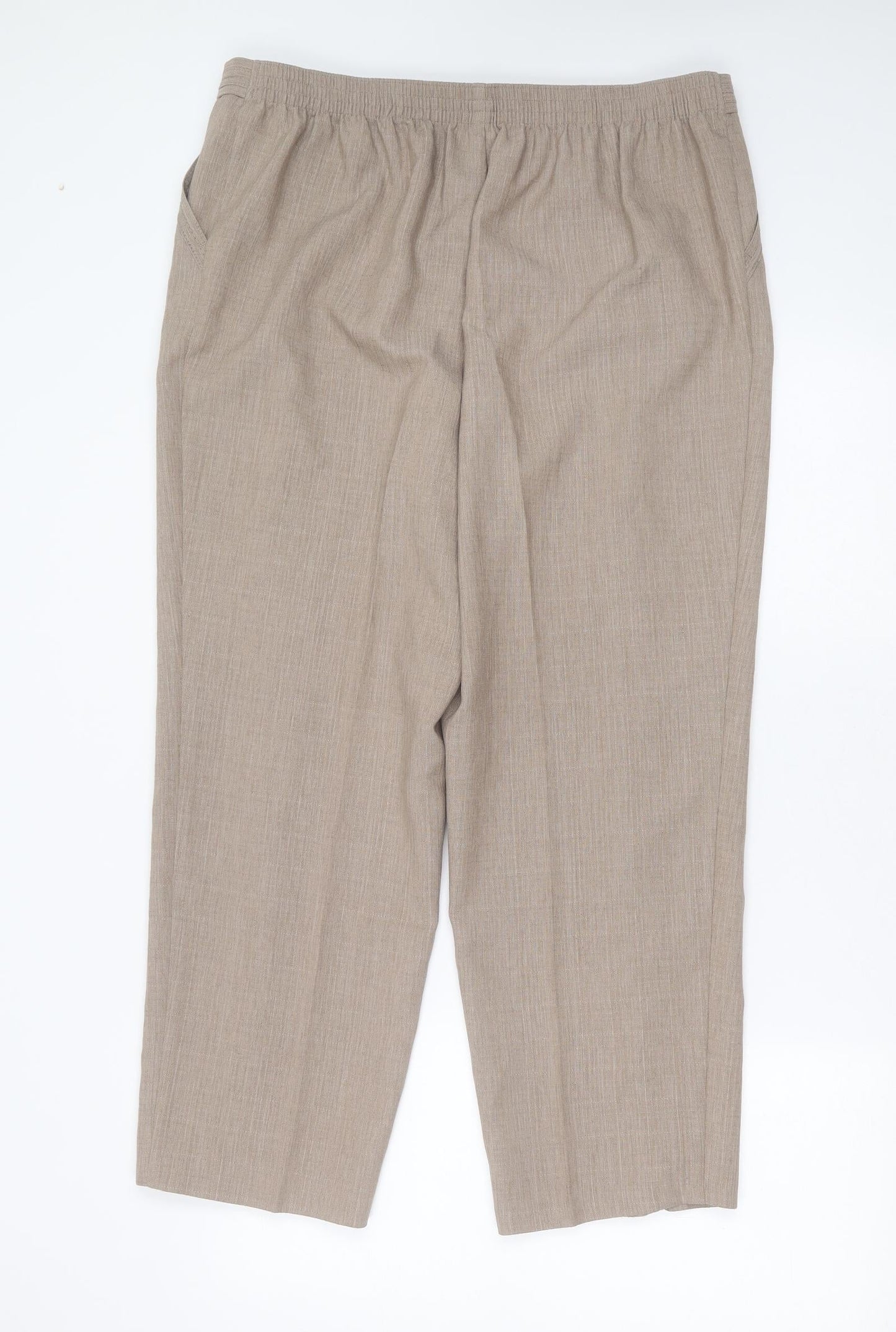 Preworn Womens Beige  Polyester Blend Trousers  Size 36 in L27 in Regular
