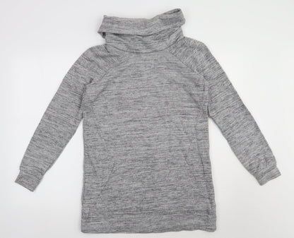 Next Womens Grey  Polyester Jumper Dress  Size 12  Roll Neck Pullover