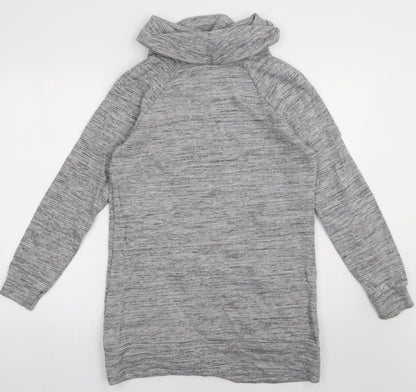 Next Womens Grey  Polyester Jumper Dress  Size 12  Roll Neck Pullover