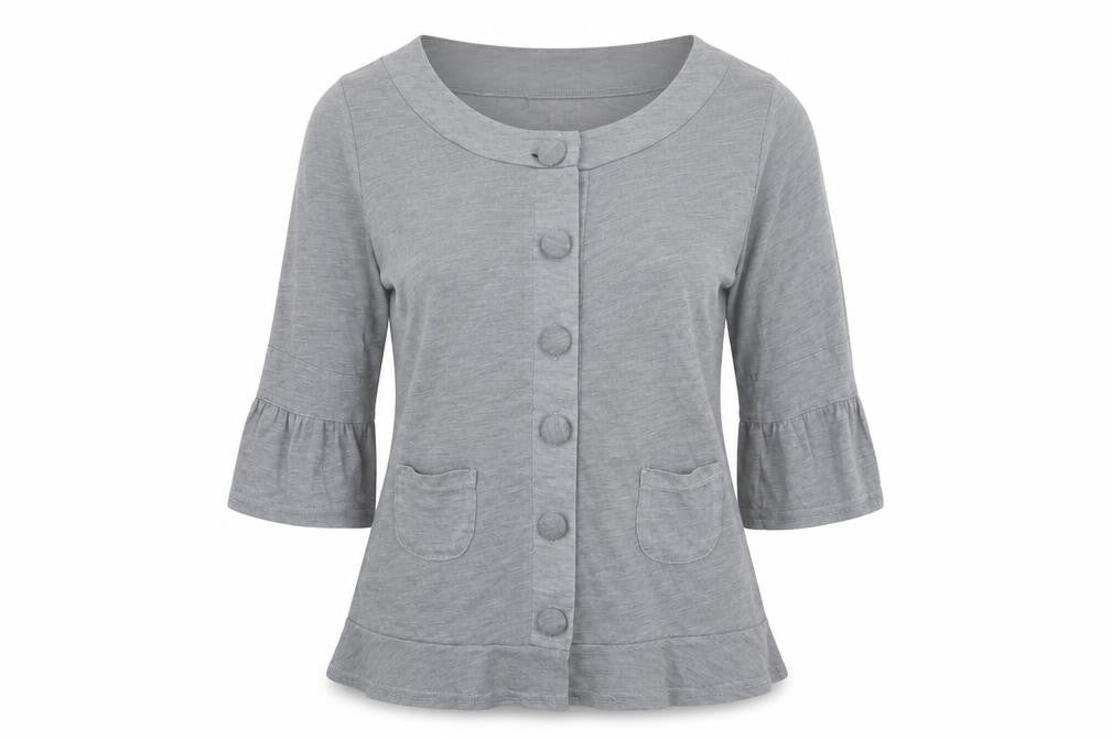 NEXT Womens Grey V-Neck  Polyester Cardigan Jumper Size 8