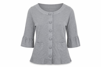 Next Womens Grey V-Neck  Polyester Cardigan Jumper Size 8