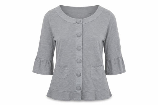 Next Womens Grey V-Neck  Polyester Cardigan Jumper Size 8