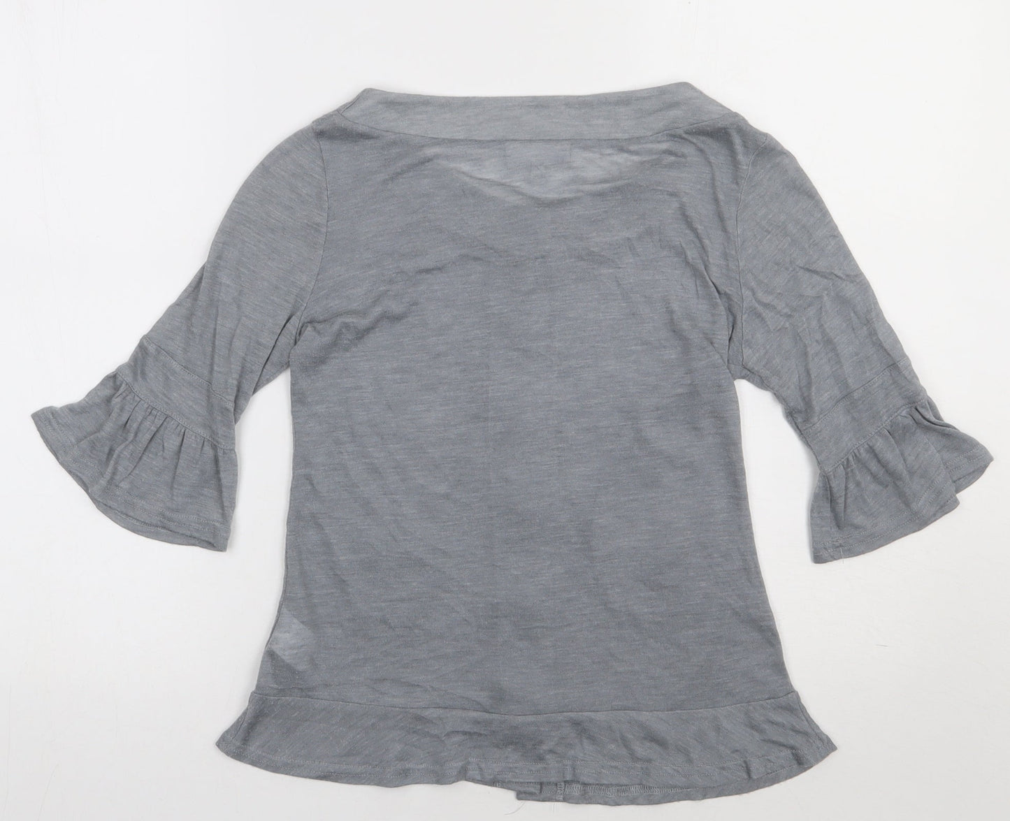 NEXT Womens Grey V-Neck  Polyester Cardigan Jumper Size 8