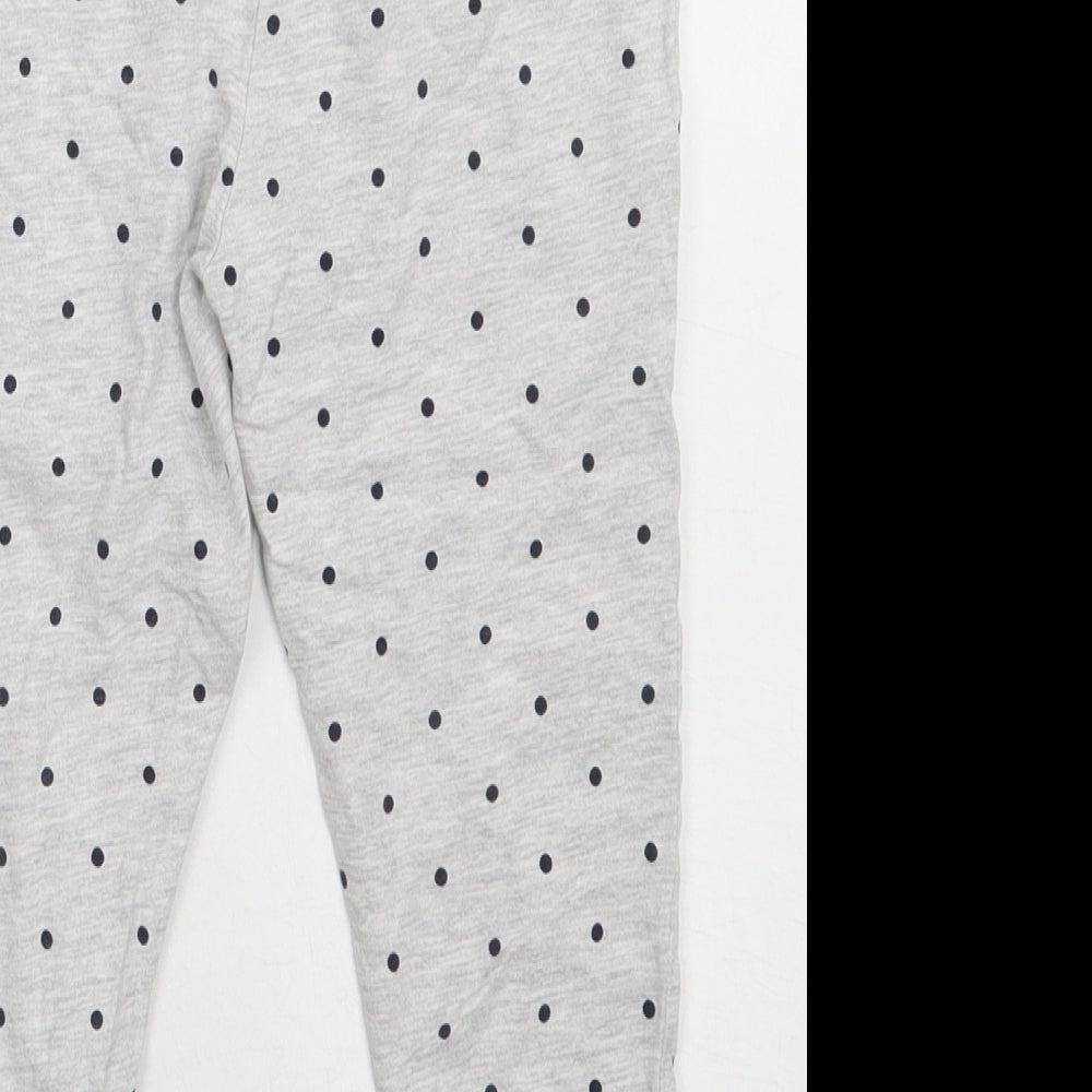 George Girls Grey Polka Dot Cotton  Pyjama Pants Size 4-5 Years  Tie