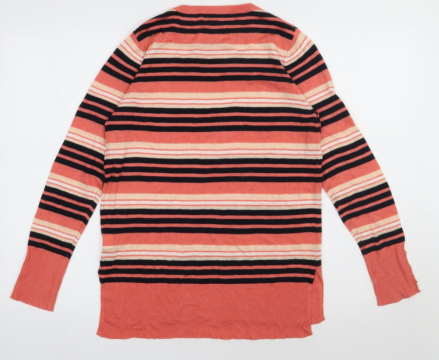 Primark Womens Pink Striped Acrylic Pullover Sweatshirt Size 12  Pullover