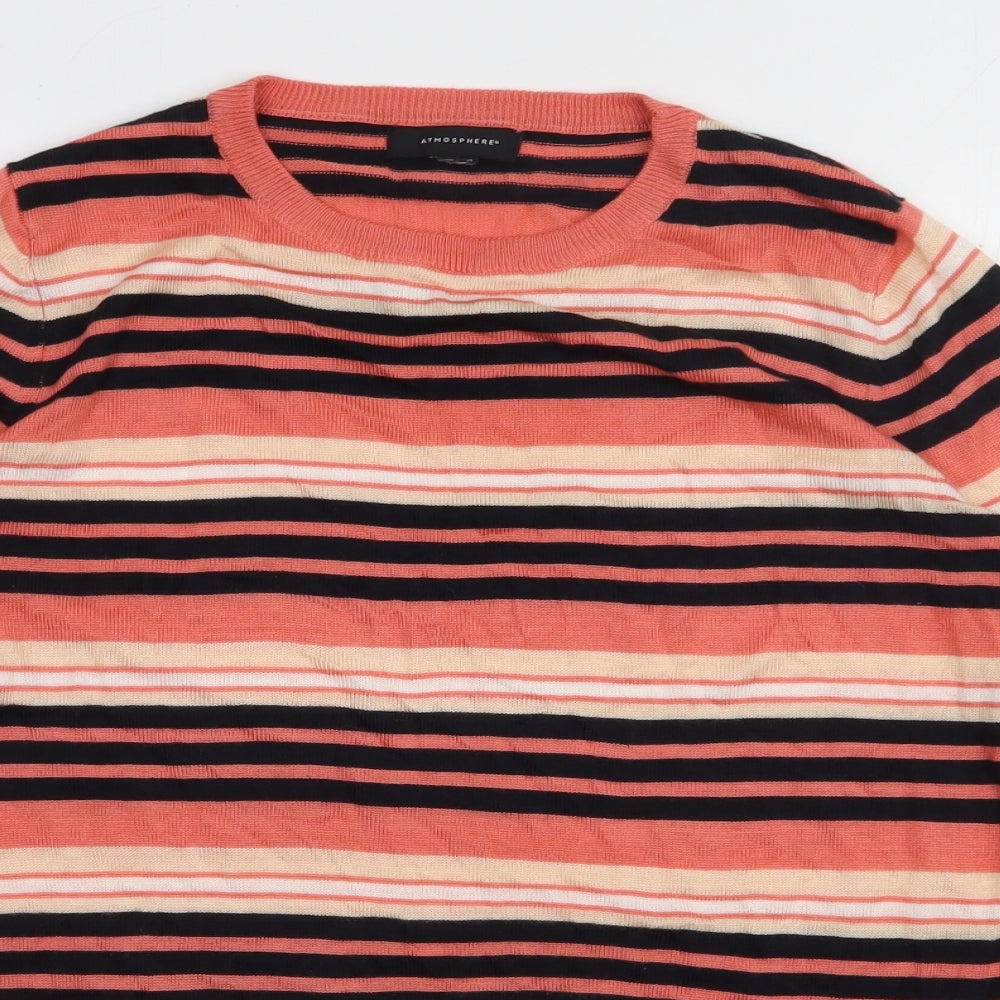 Primark Womens Pink Striped Acrylic Pullover Sweatshirt Size 12  Pullover