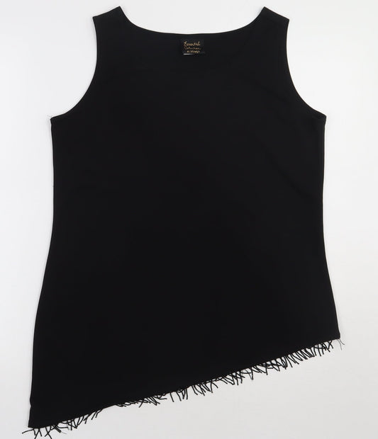 Essential Collection Womens Black  Polyester Basic Tank Size 10 Crew Neck