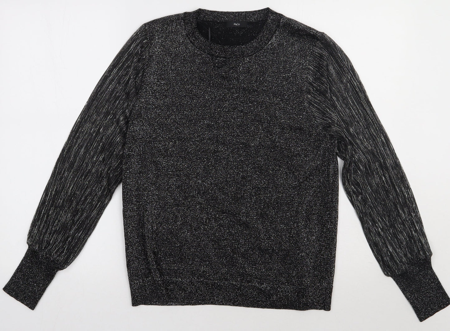 M&Co Womens Silver  Viscose Pullover Sweatshirt Size 14  Pullover