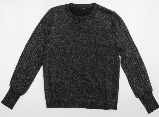 M&Co Womens Silver  Viscose Pullover Sweatshirt Size 14  Pullover