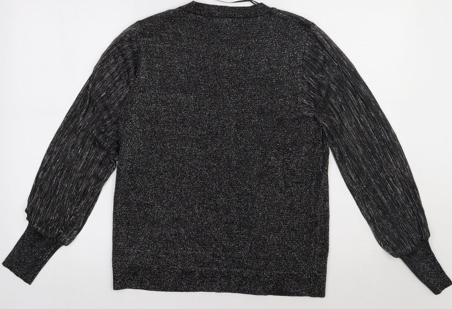 M&Co Womens Silver  Viscose Pullover Sweatshirt Size 14  Pullover