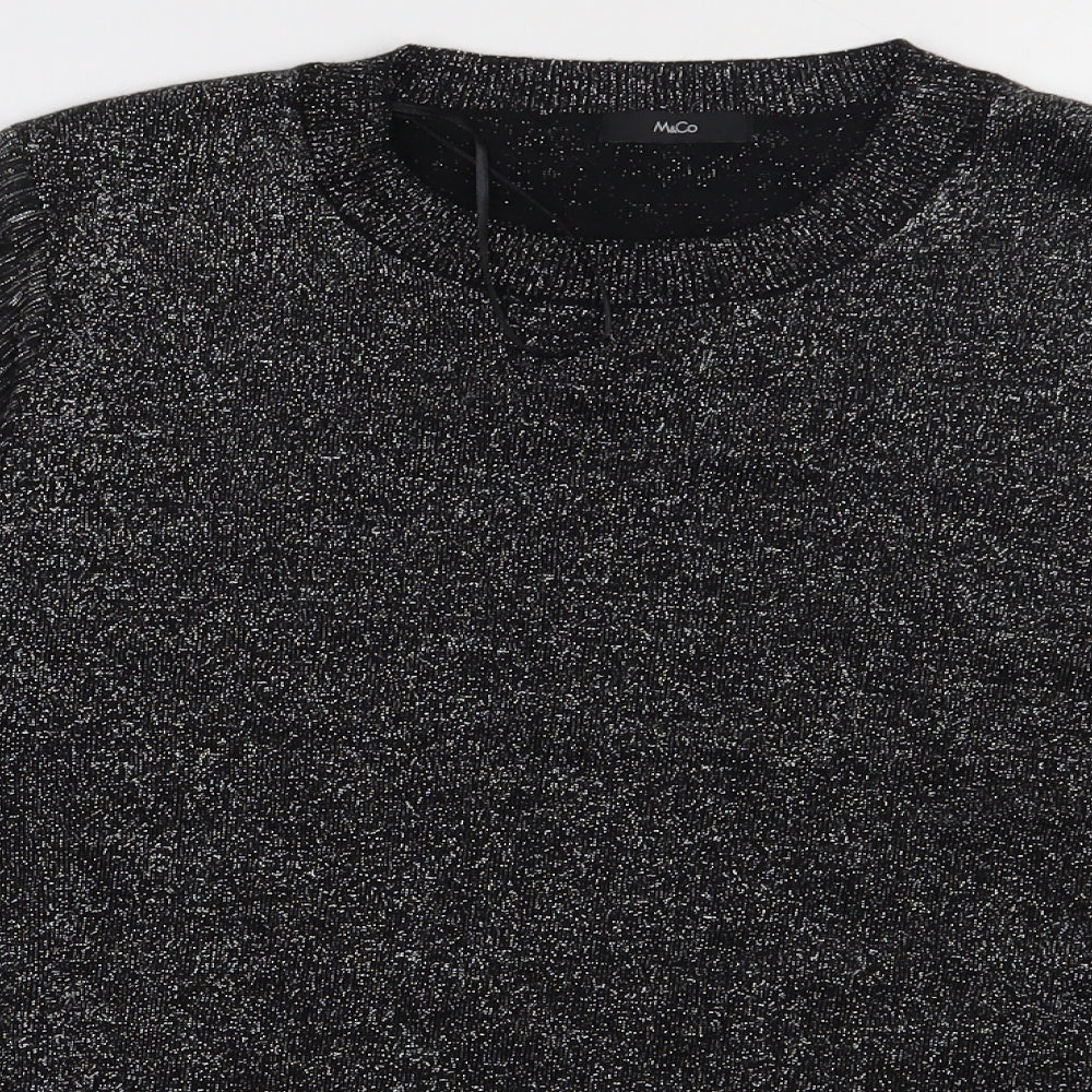 M&Co Womens Silver  Viscose Pullover Sweatshirt Size 14  Pullover