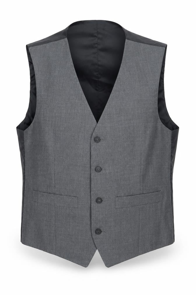 Burton Mens Grey Striped Polyester Tuxedo Suit Waistcoat Size 38
