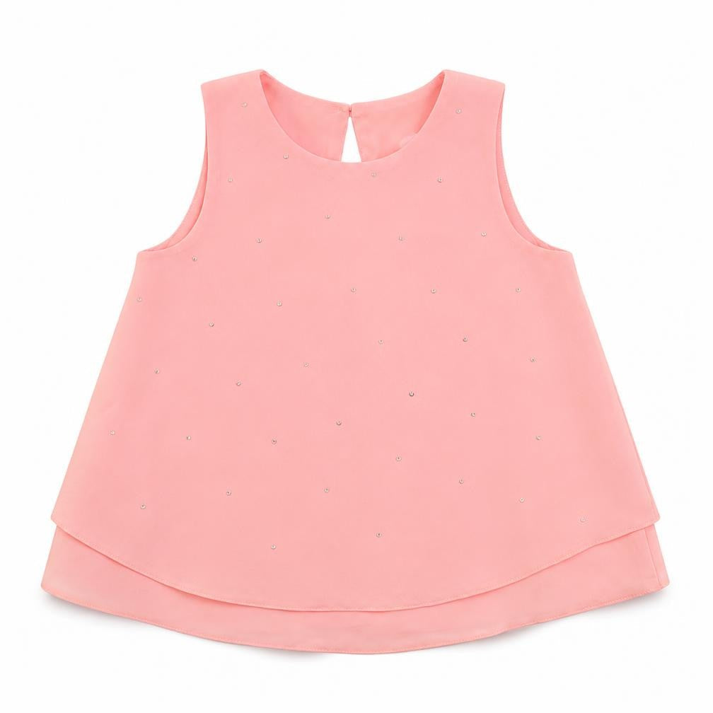 NEXT Girls Pink  Polyester Basic Tank Size 7 Years Crew Neck Pullover