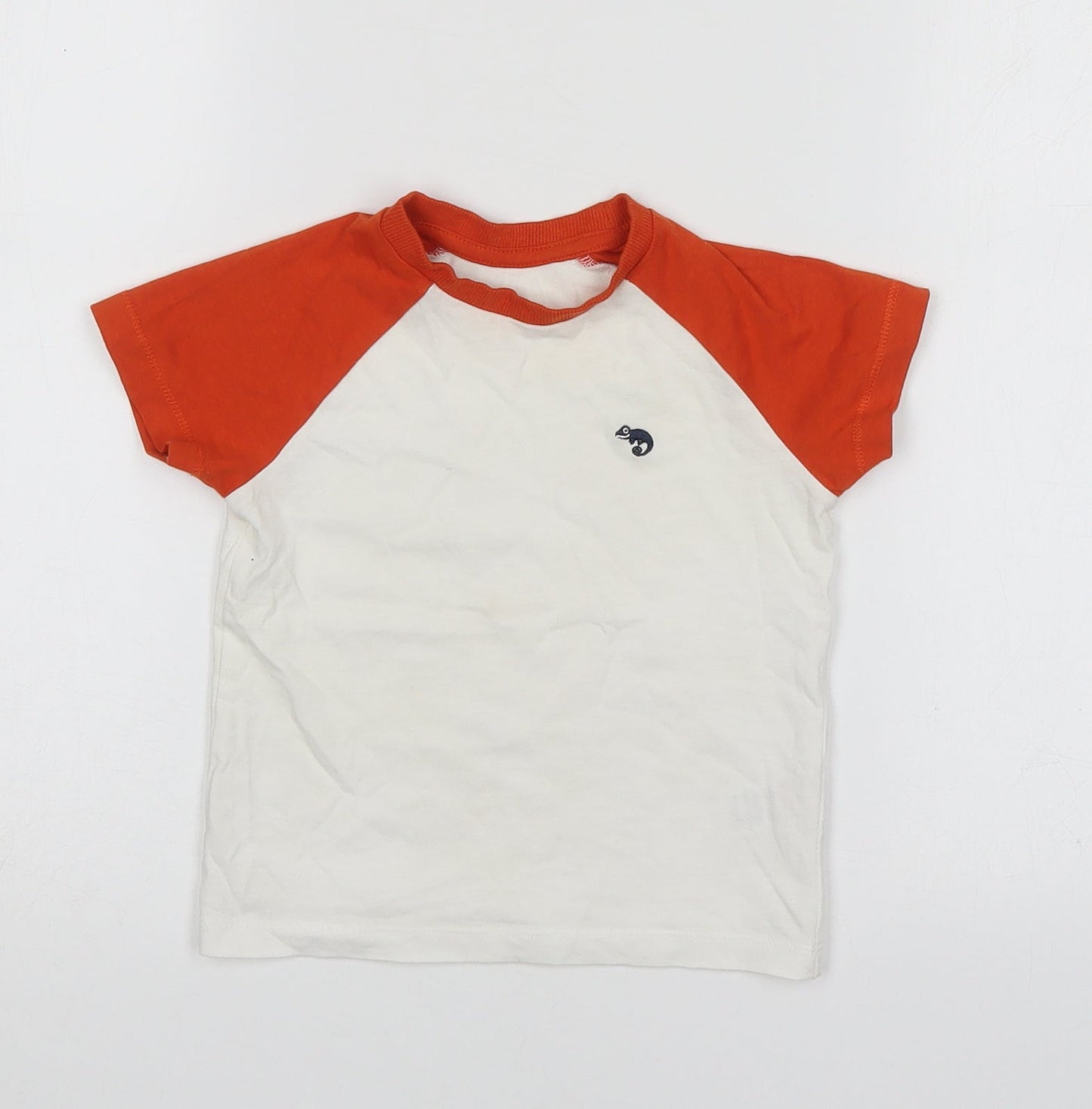Matalan Boys White  Cotton Basic T-Shirt Size 12-18 Months Round Neck Pullover
