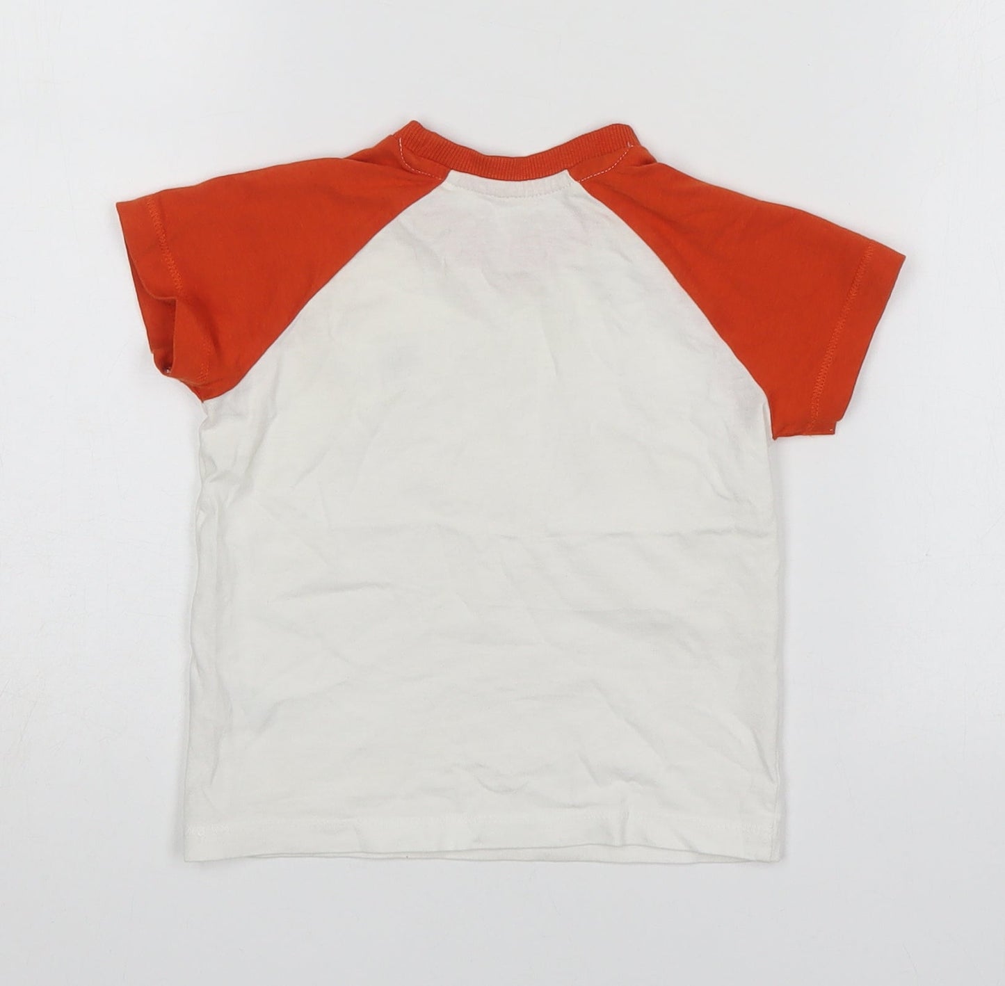 Matalan Boys White  Cotton Basic T-Shirt Size 12-18 Months Round Neck Pullover