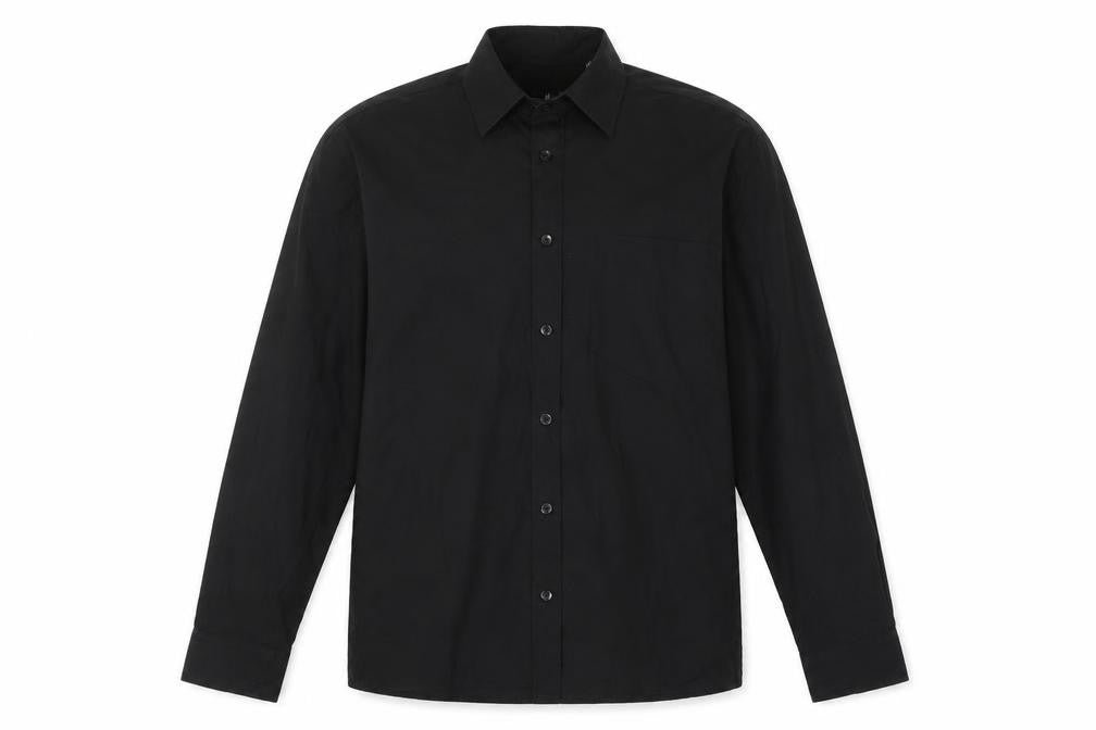 Premier Mens Black  Polyester  Button-Up Size 16 Collared Button