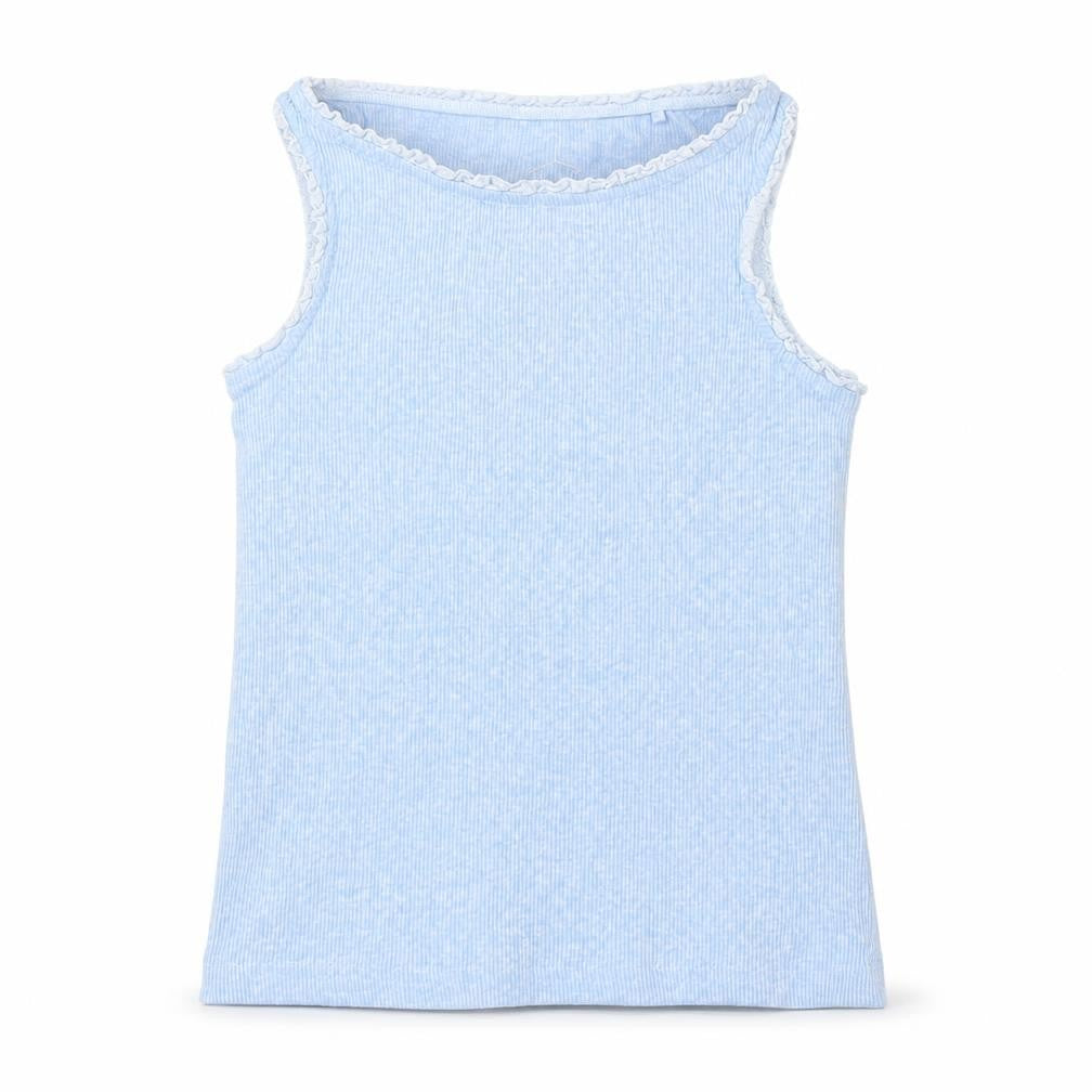NEXT Girls Blue  Cotton Basic Tank Size 5 Years Round Neck Pullover