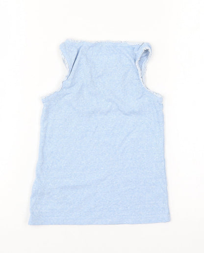 Next Girls Blue  Cotton Basic Tank Size 5 Years Round Neck Pullover