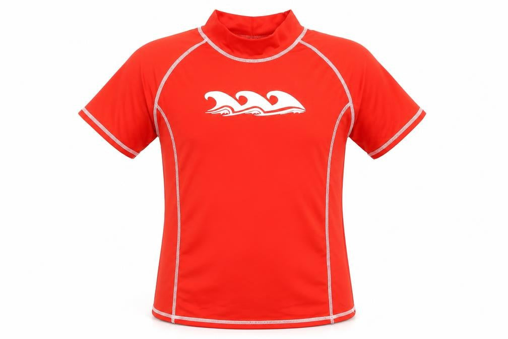 Crane Girls Red  Polyester Basic T-Shirt Size 11-12 Years Mock Neck