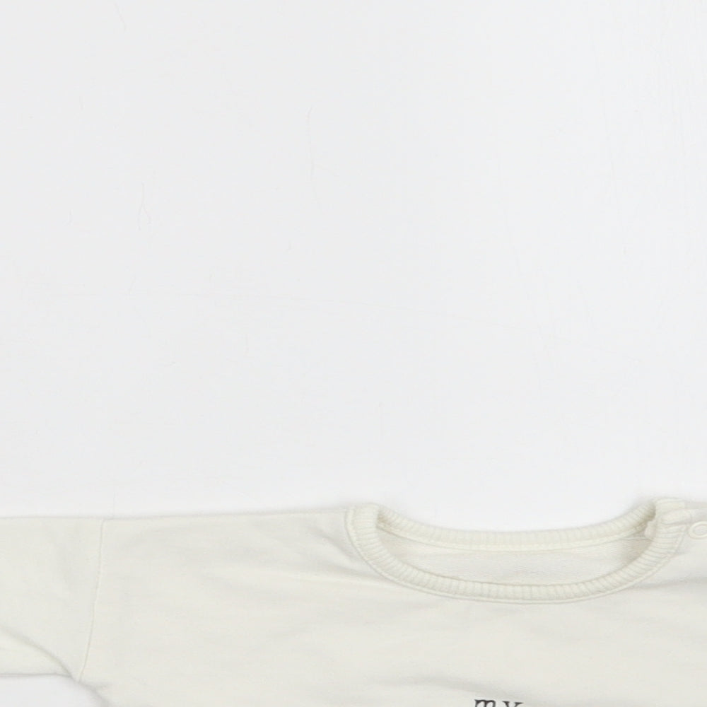 George Baby White  Polyester Pullover Jumper Size 0-3 Months  Snap - My daddy