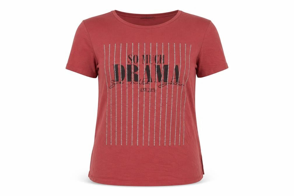 Select Womens Pink  Viscose Basic T-Shirt Size M Crew Neck - So Much Drama