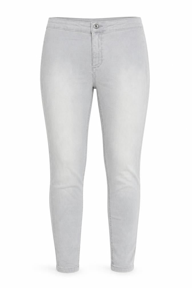 Marks & Spencer Womens Grey  Cotton Skinny Jeans Size 8 L29 in Regular Button