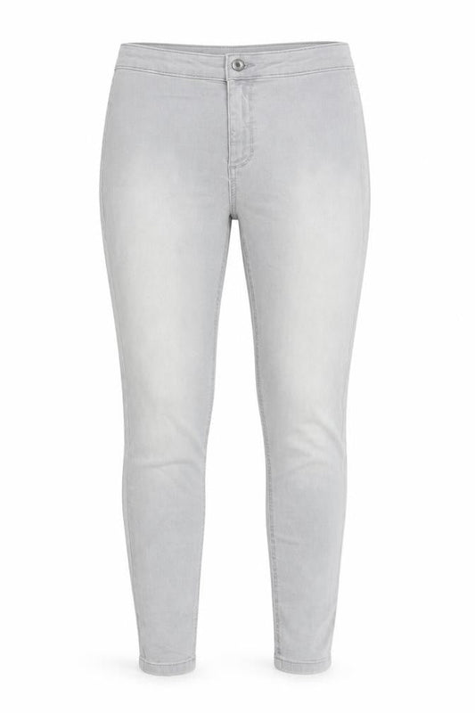Marks & Spencer Womens Grey  Cotton Skinny Jeans Size 8 L29 in Regular Button