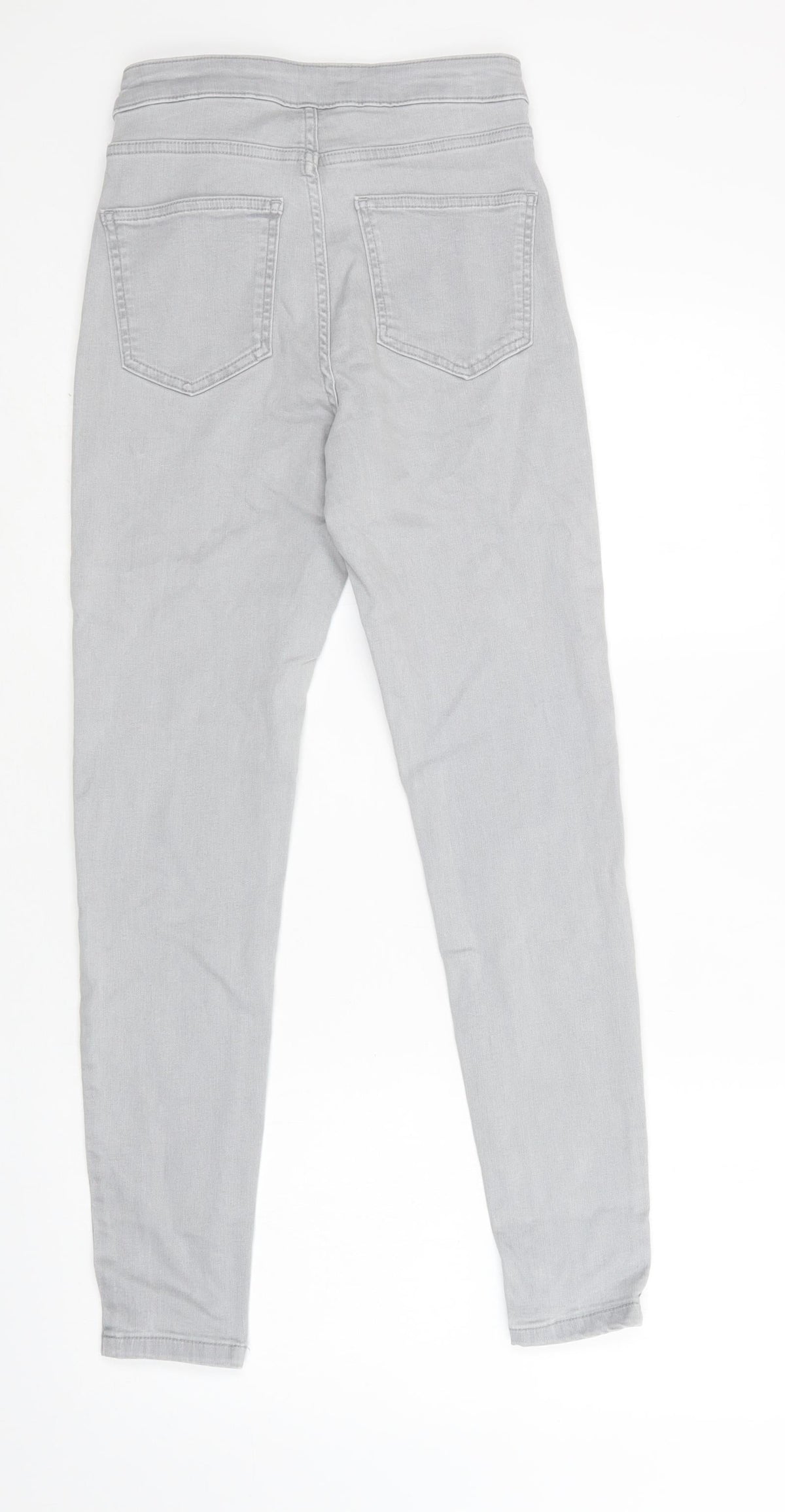 Marks & Spencer Womens Grey  Cotton Skinny Jeans Size 8 L29 in Regular Button