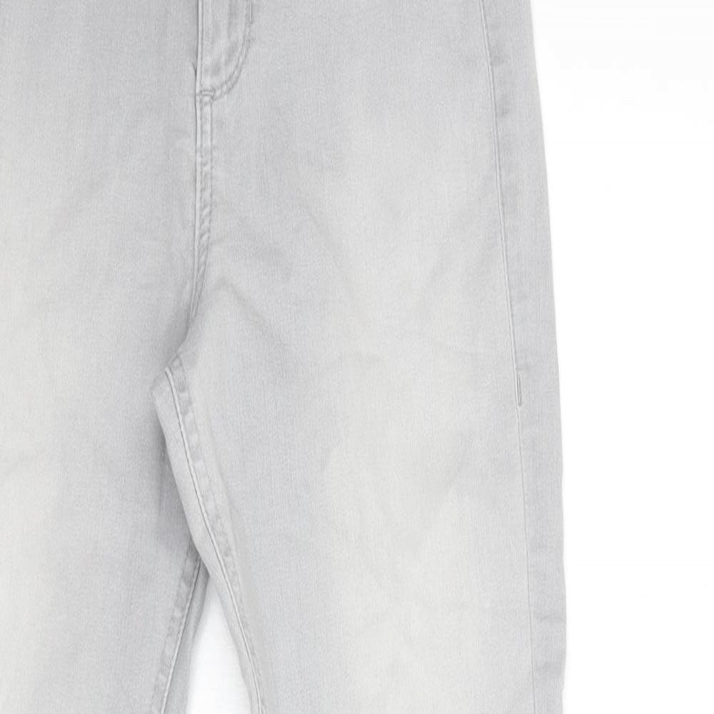 Marks & Spencer Womens Grey  Cotton Skinny Jeans Size 8 L29 in Regular Button