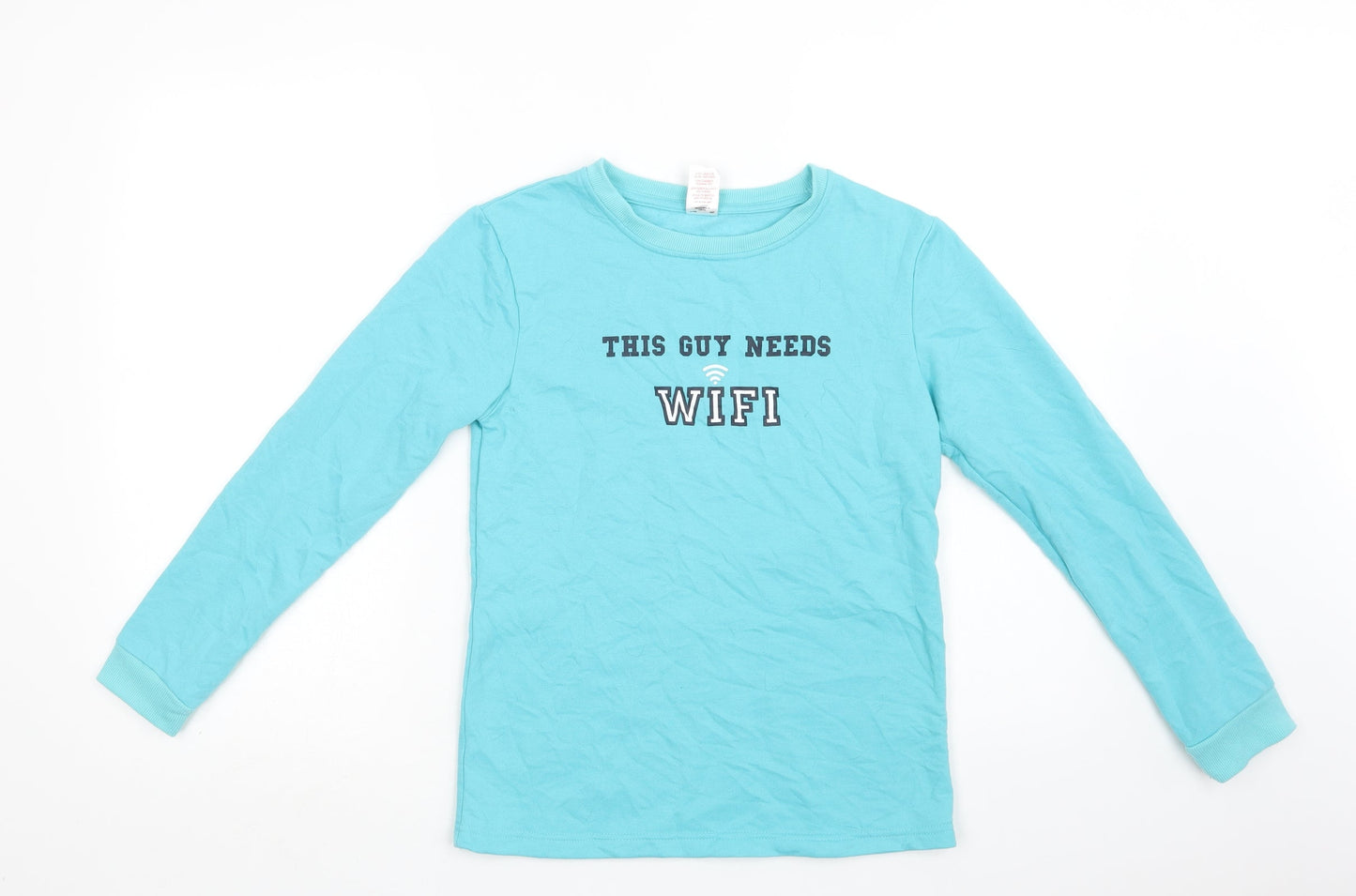 Peacocks Boys Blue  Polyester Pullover Sweatshirt Size 12-13 Years