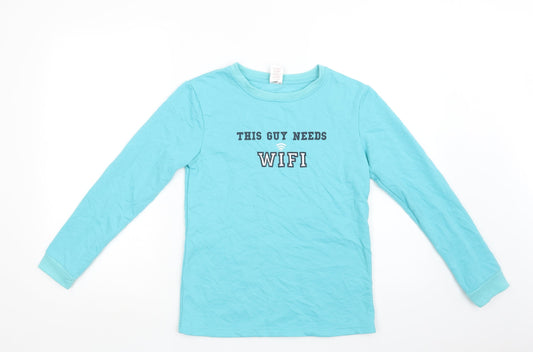 Peacocks Boys Blue  Polyester Pullover Sweatshirt Size 12-13 Years