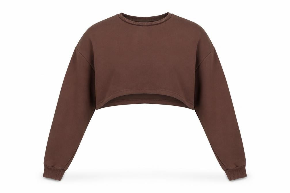 Candy Couture Girls Brown  Cotton Pullover Sweatshirt Size 15 Years   - Cropped