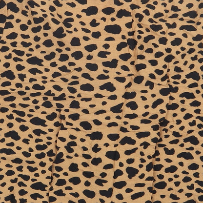 Warehouse Womens Beige Animal Print Viscose Basic Blouse Size 12 Collared
