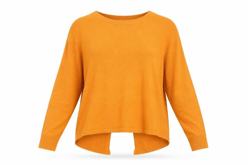TU Womens Orange Crew Neck  Acrylic Pullover Jumper Size 12