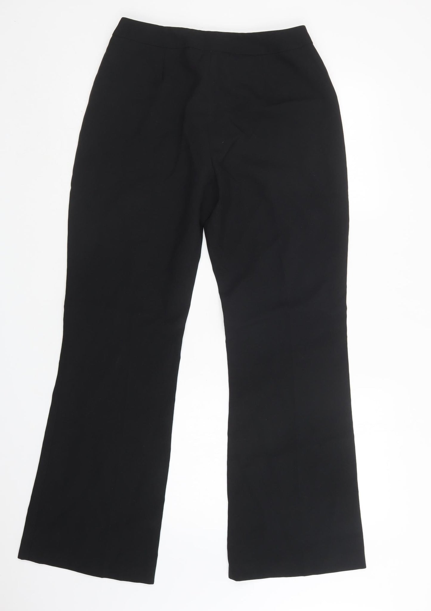 For Women Womens Black  Polyester Dress Pants Trousers Size 12 L31 in Regular Hook & Loop
