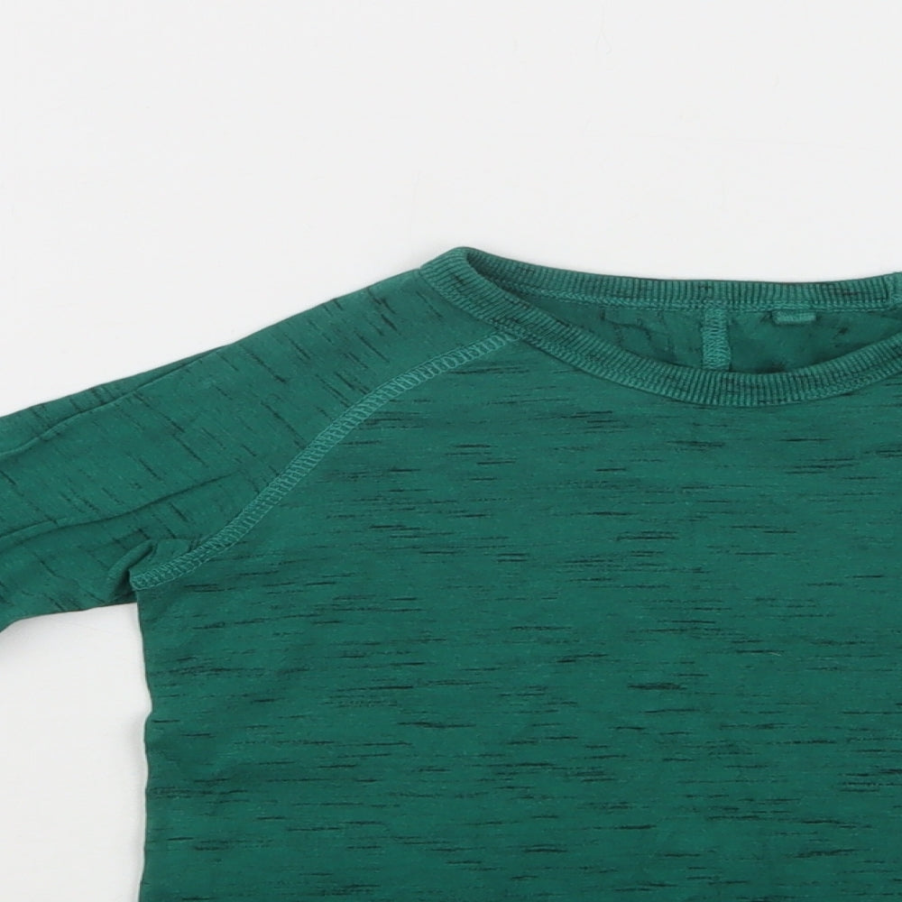 NEXT Girls Green  Cotton Basic Blouse Size 2-3 Years Crew Neck