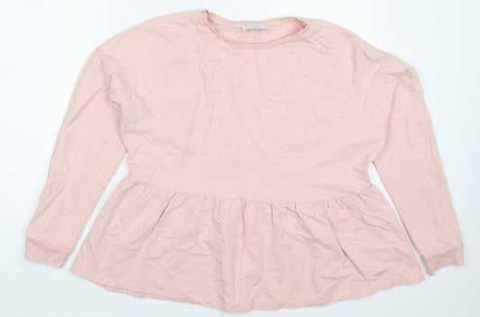 Papaya Womens Pink  Cotton Pullover Sweatshirt Size M  Pullover