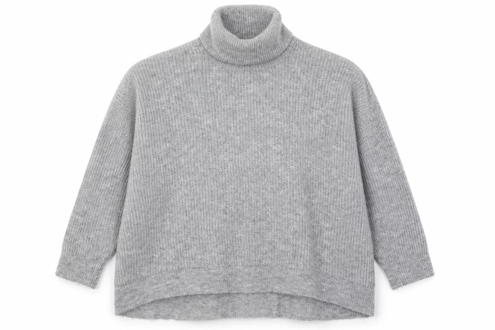 H&M Womens Grey Roll Neck  Acrylic Pullover Jumper Size L