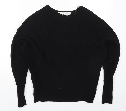 Primark Womens Black Round Neck  Viscose Pullover Jumper Size 4