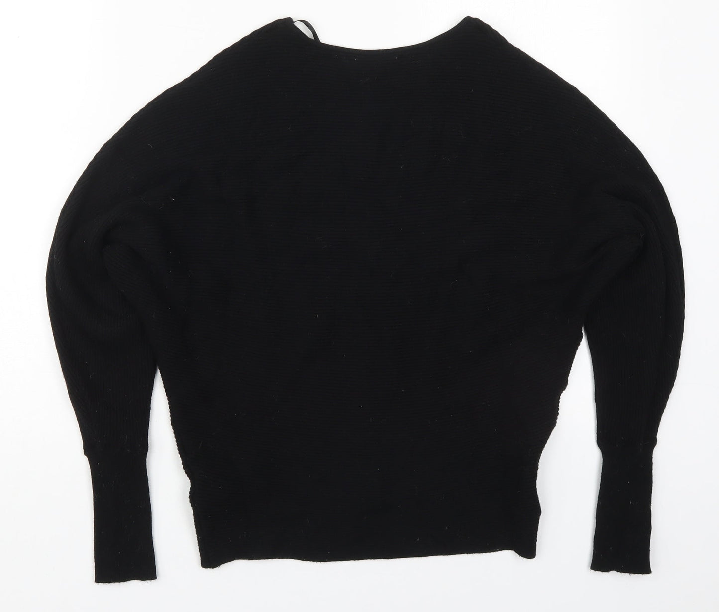 Primark Womens Black Round Neck  Viscose Pullover Jumper Size 4