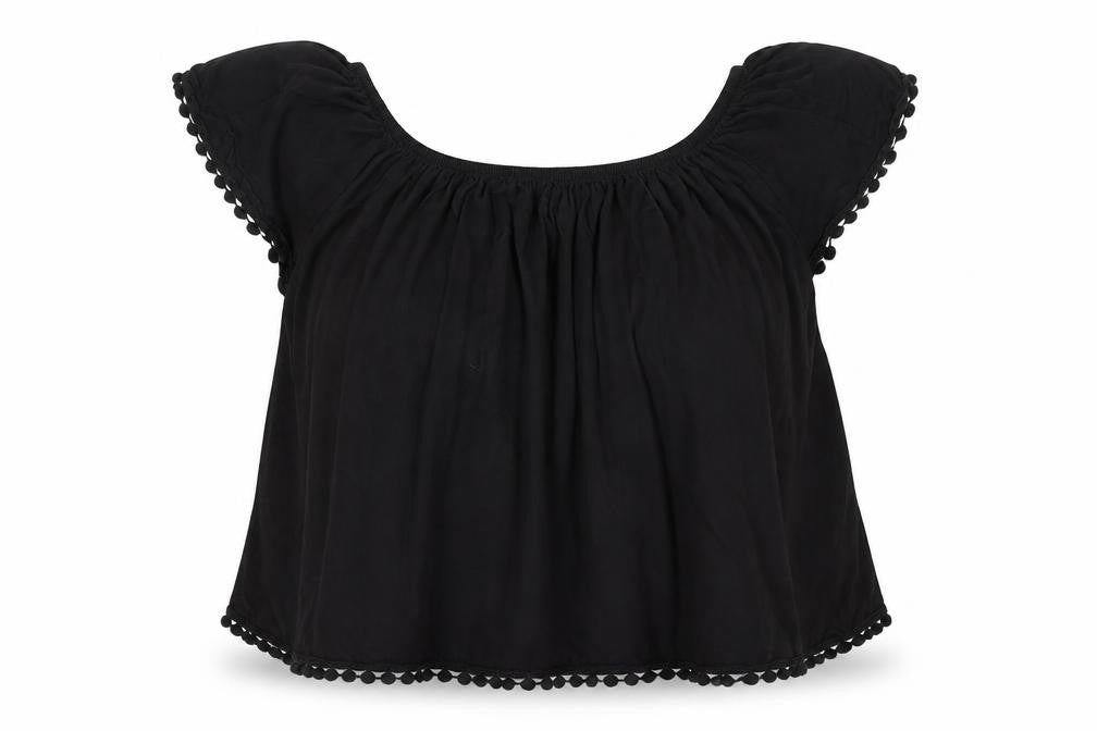 Atmosphere Womens Black  Viscose Basic T-Shirt Size 6 Round Neck