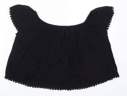 Atmosphere Womens Black  Viscose Basic T-Shirt Size 6 Round Neck