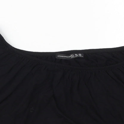 Atmosphere Womens Black  Viscose Basic T-Shirt Size 6 Round Neck