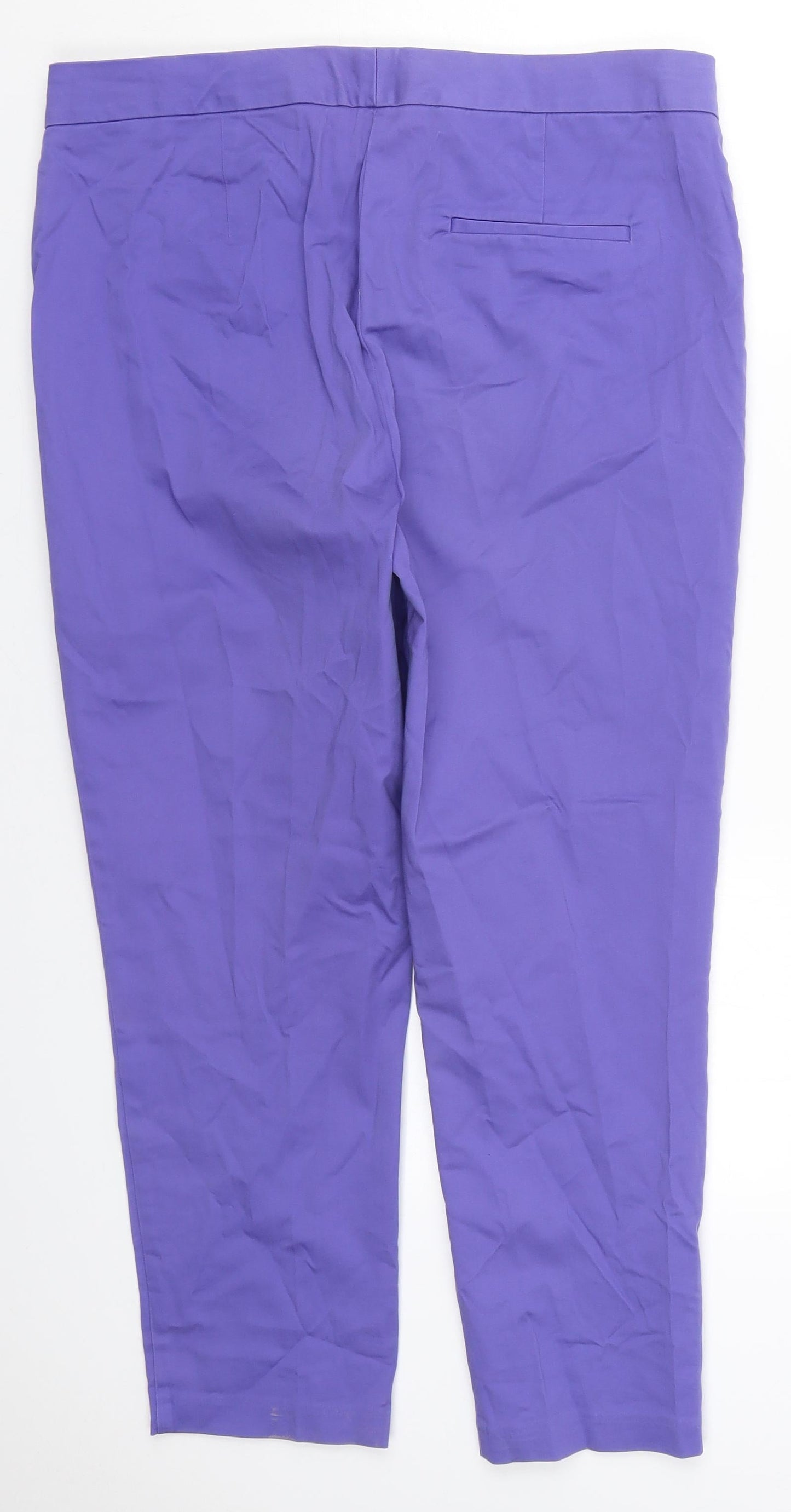 Marks and Spencer Womens Purple  Polyester Trousers  Size 34 in L25 in Regular Hook & Eye