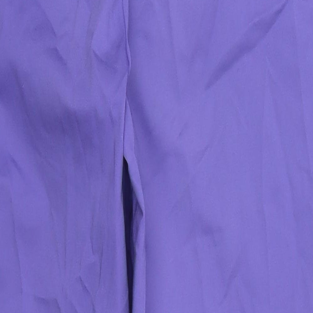 Marks and Spencer Womens Purple  Polyester Trousers  Size 34 in L25 in Regular Hook & Eye