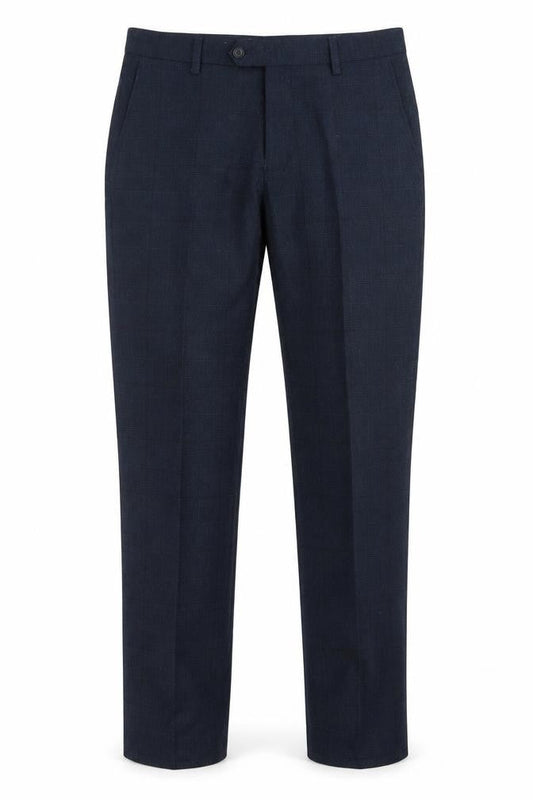 Next Mens Blue Plaid Polyester Dress Pants Trousers Size 30 in L31 in Regular Button