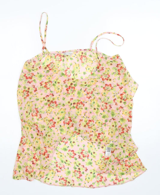 Miss Selfridge  Womens Multicoloured Floral Polyester Basic Blouse Size 14 Round Neck