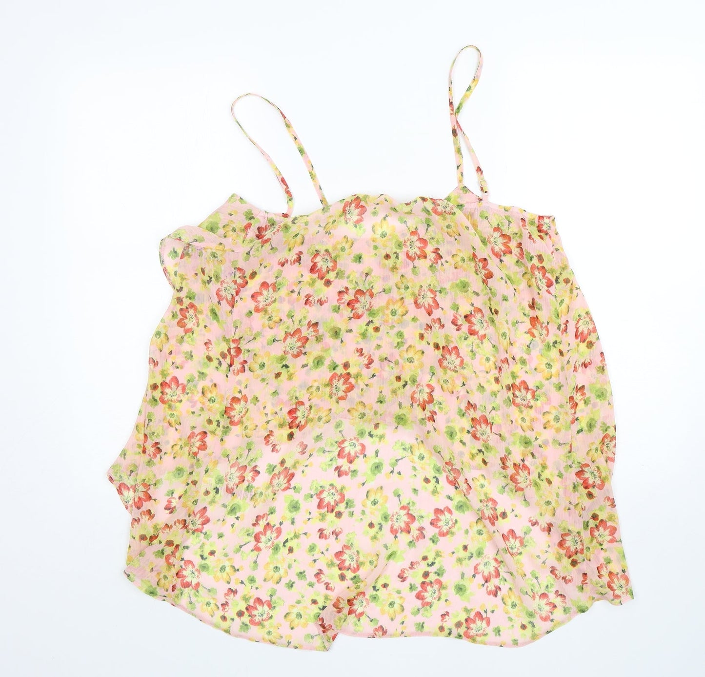 Miss Selfridge  Womens Multicoloured Floral Polyester Basic Blouse Size 14 Round Neck